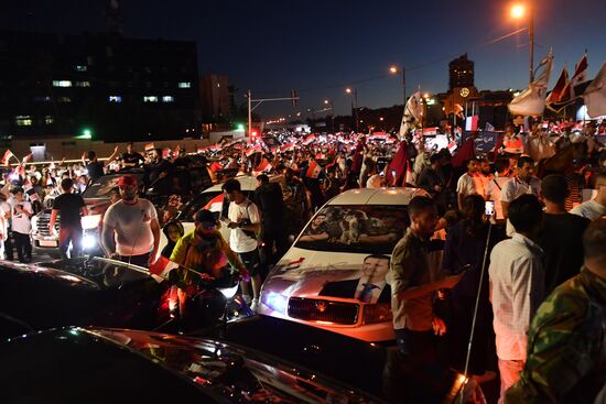 Syria President Supporters Rally