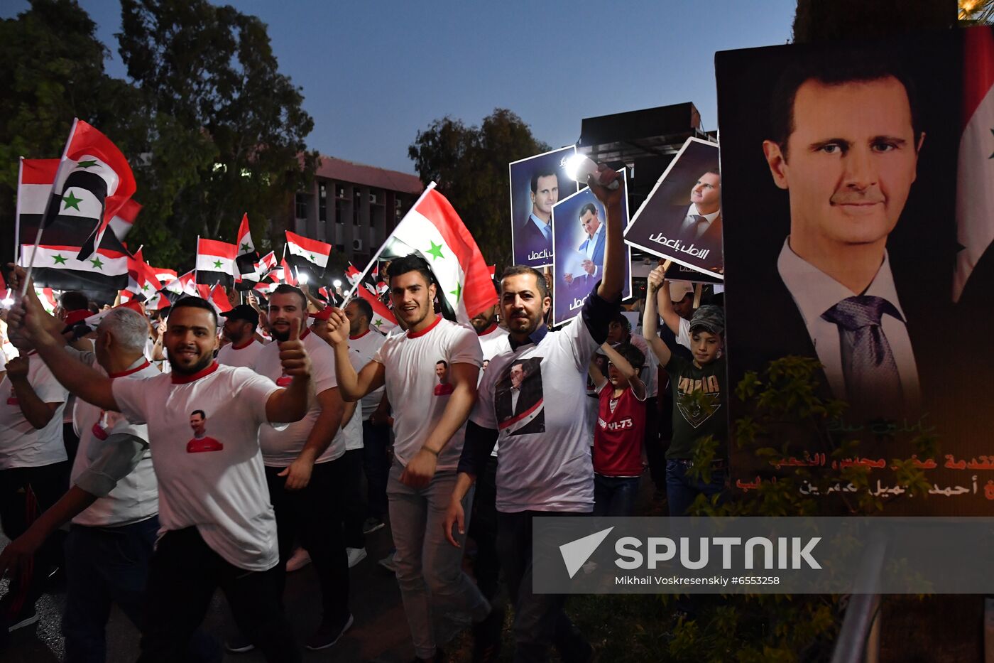 Syria President Supporters Rally