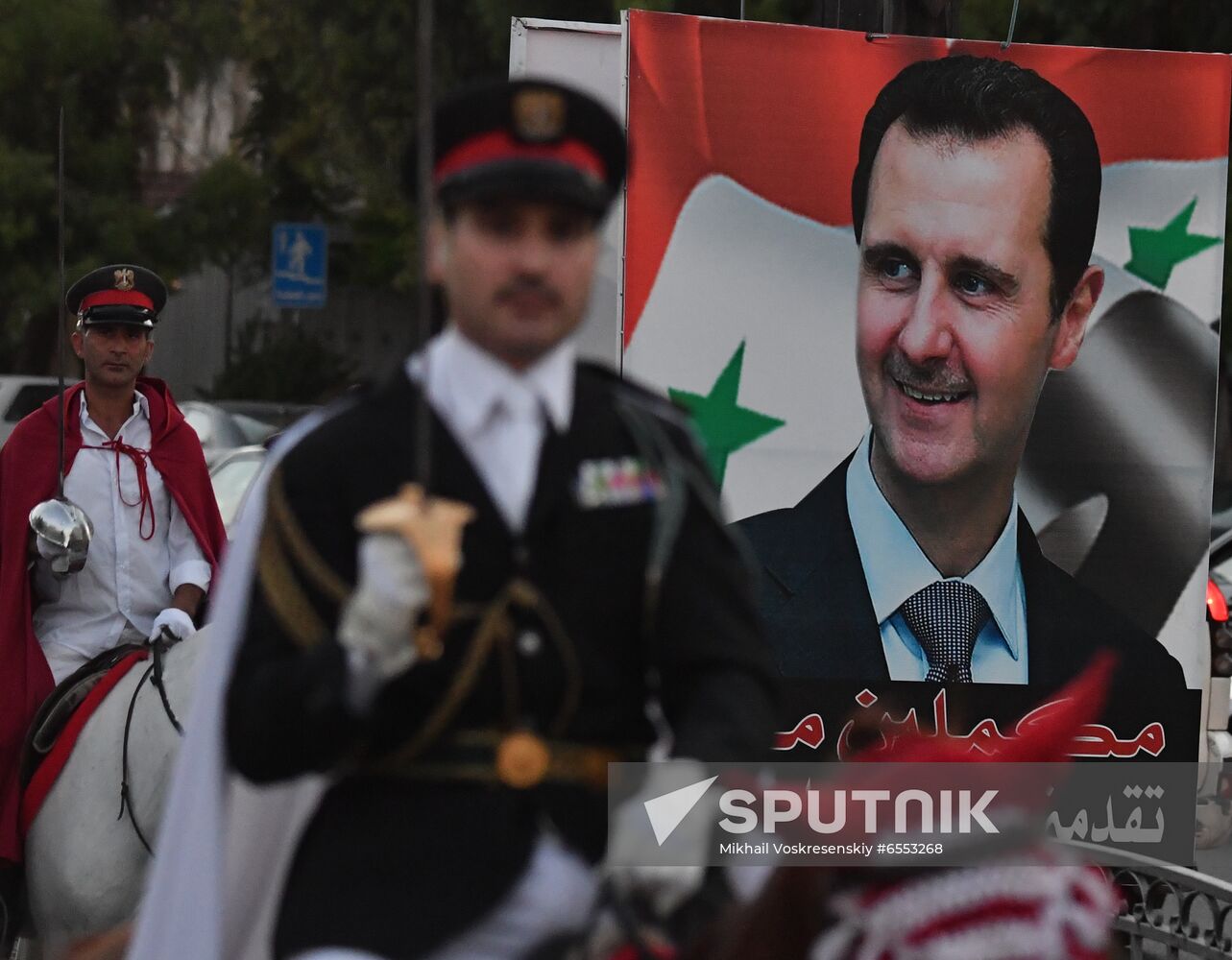 Syria President Supporters Rally
