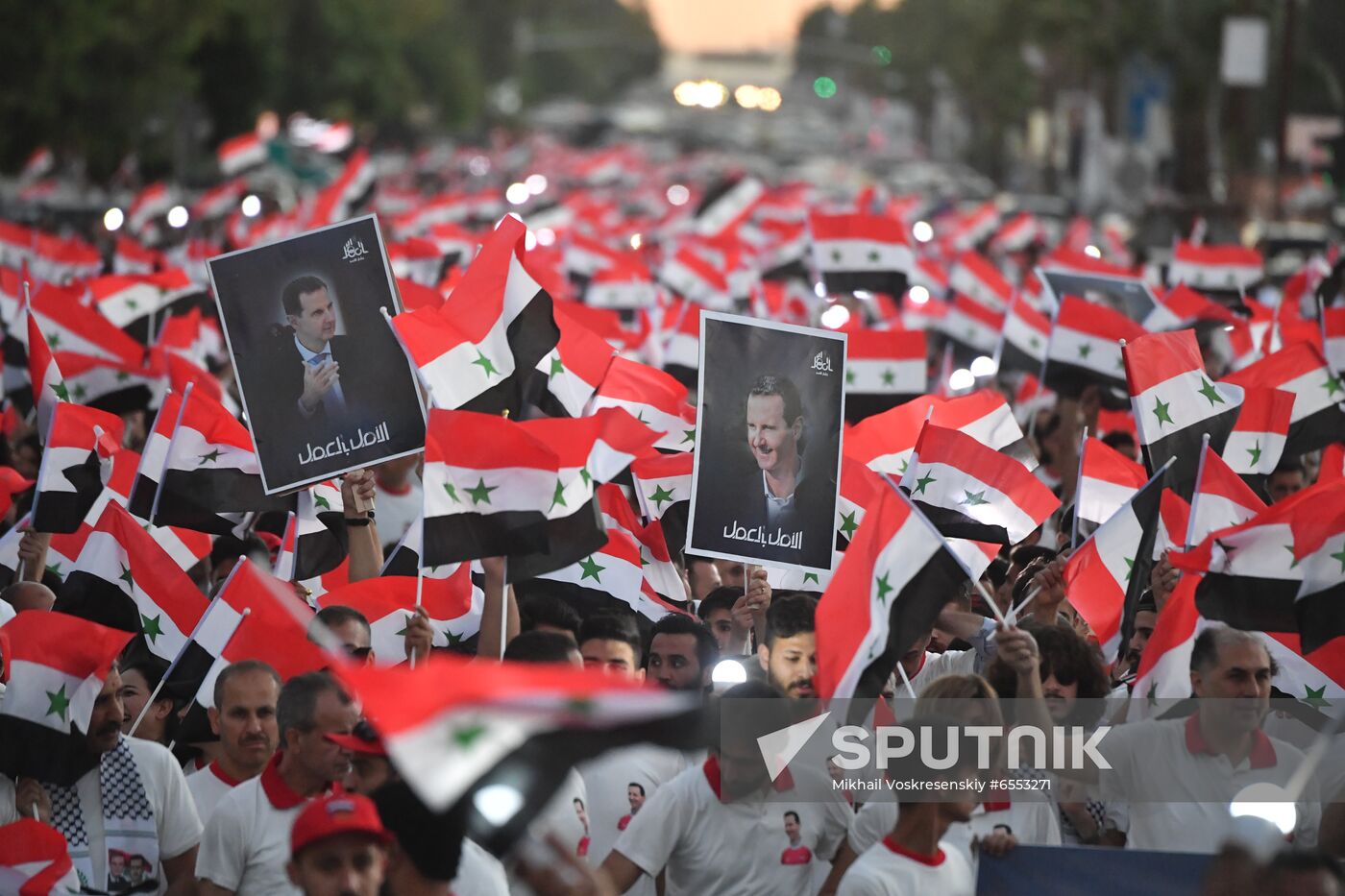 Syria President Supporters Rally