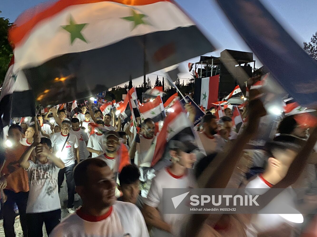 Syria President Supporters Rally