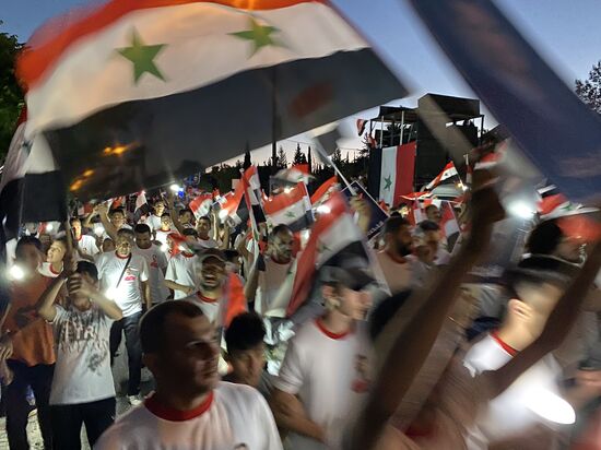 Syria President Supporters Rally