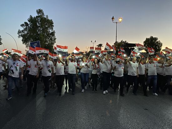 Syria President Supporters Rally