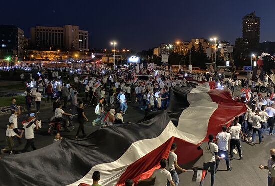 Syria President Supporters Rally