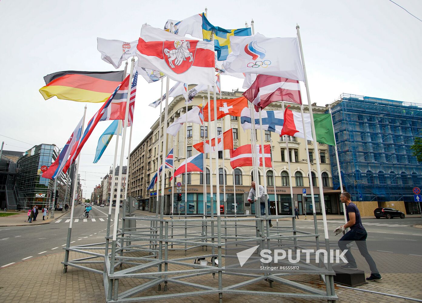 Latvia IIHF Flag