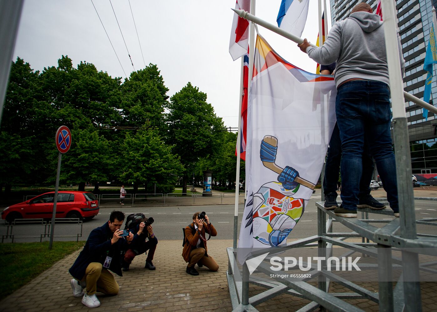 Latvia IIHF Flag