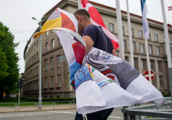 Latvia IIHF Flag