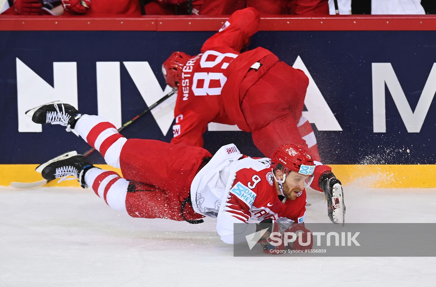 Latvia Ice Hockey Worlds Russia - Denmark