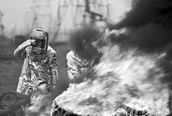 Oil rig fire