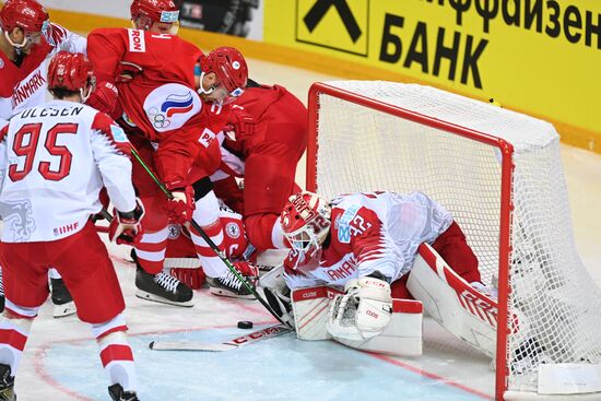 Latvia Ice Hockey Worlds Russia - Denmark