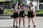 Graduated students walk after the Last Bell event at their school No. 26 in Simferopol, Crimea region, Russia.
Location: Russia, Crimea region, Simferopol. Author: Konstantin Mihalchevskiy/Sputnik. Russia School Year End
