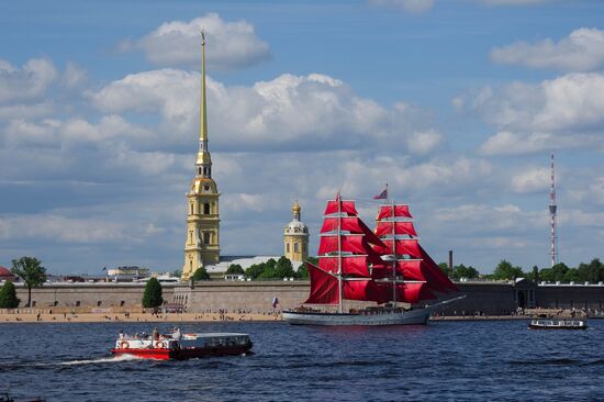 Russia Scarlet Sails Show Preparations