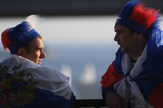 Russia Soccer Euro 2020 Belgium - Russia Fans