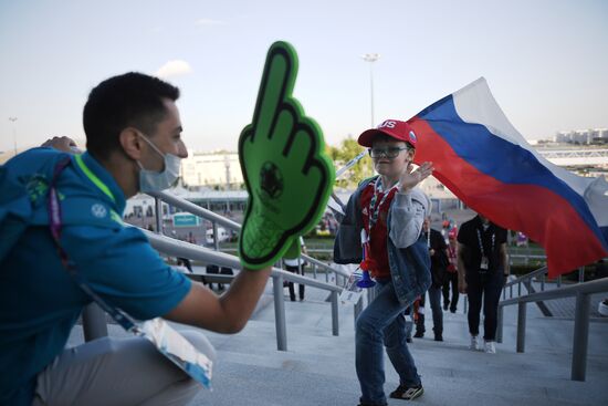 Russia Soccer Euro 2020 Belgium - Russia Fans