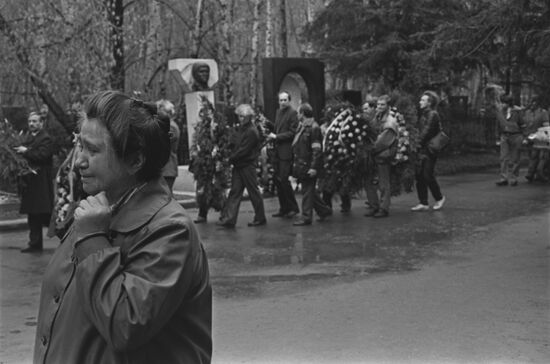 Funeral of Afghan War soldier at Kotlyakovskoye Cemetery in Moscow