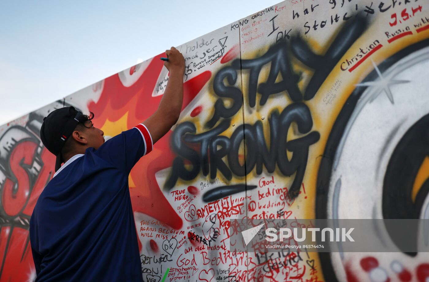 Denmark Soccer Euro 2020 Eriksen Get Well Messages Wall