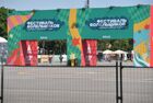 A view shows a closed UEFA Euro 2020 fan zone in Luzhniki as health safety restrictions are toughened amid a sharp rise in new COVID-19 cases, in Moscow, Russia. Over the past week, Sobyanin has introduced a series of new restrictions in an effort to contain the wave of infections, including declaring a "work-free" week, closing venues, and ordering mandatory vaccinations of people working in the service industry in the city. Location: Russia, Moscow. Author: Mikhail Voskresenskiy/Sputnik. Russia Soccer Euro 2020 Coronavirus Restrictions