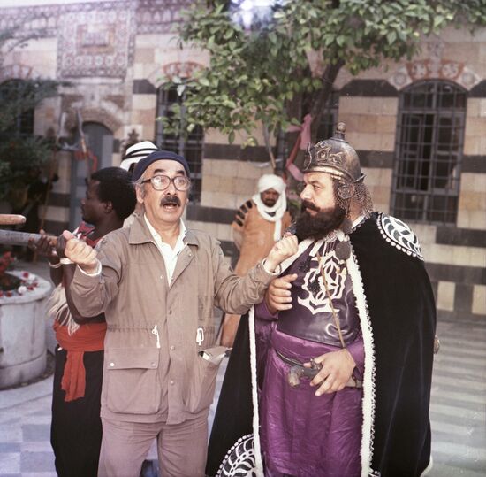Crew on set of film 'Scheherazade's new fairytales'