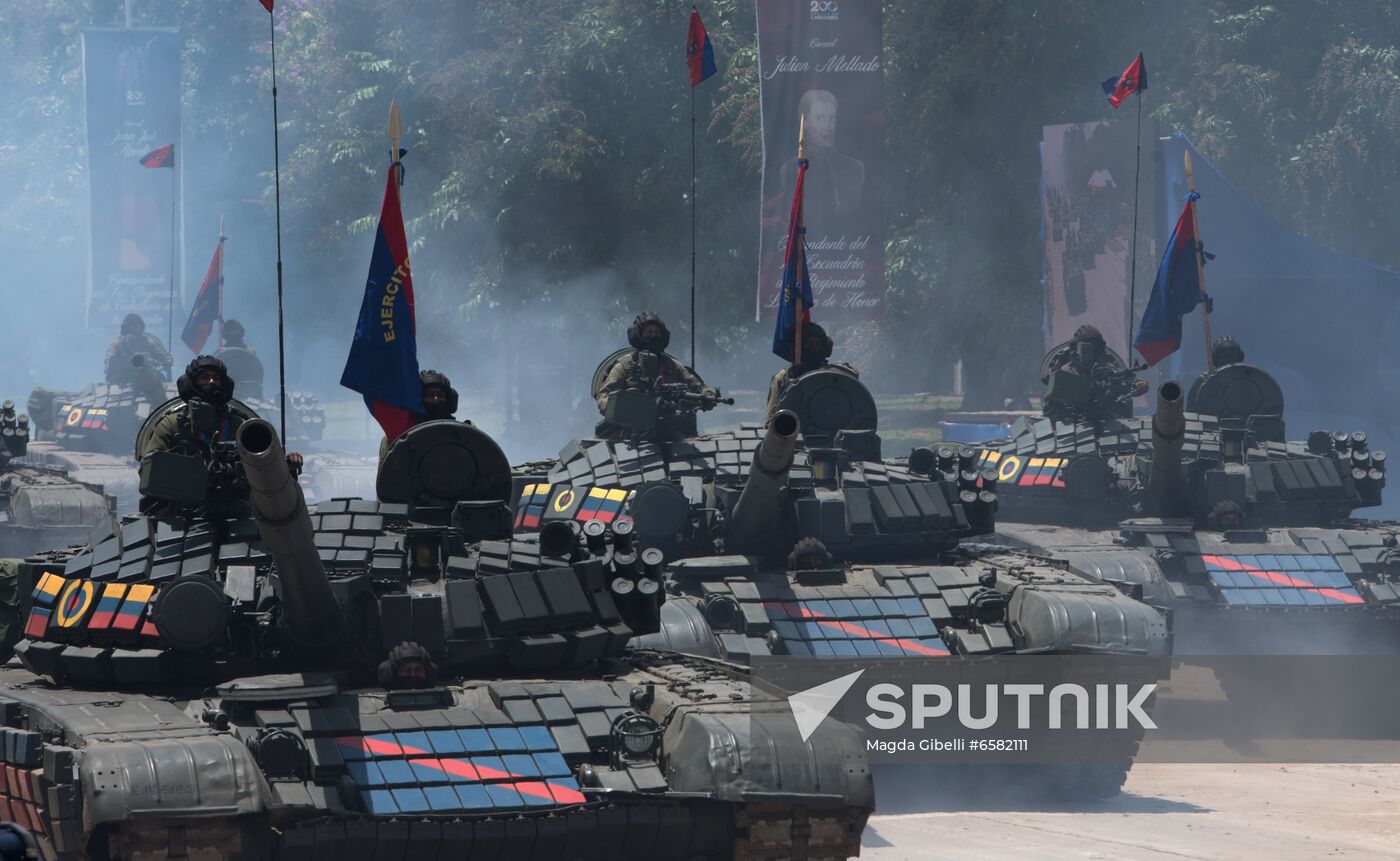 Venezuela Carabobo Battle Bicentennial Parade Rehearsal
