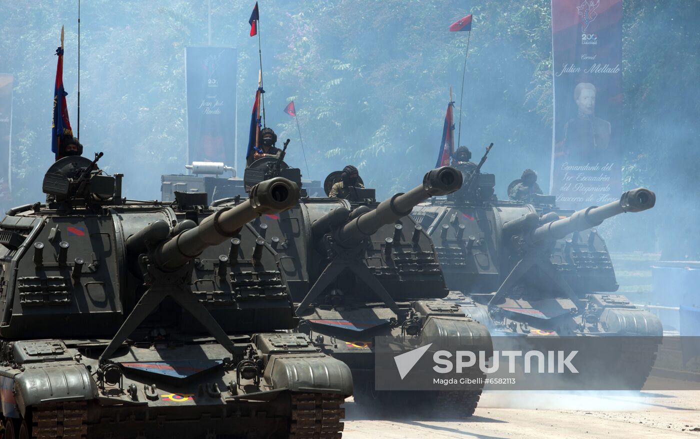 Venezuela Carabobo Battle Bicentennial Parade Rehearsal
