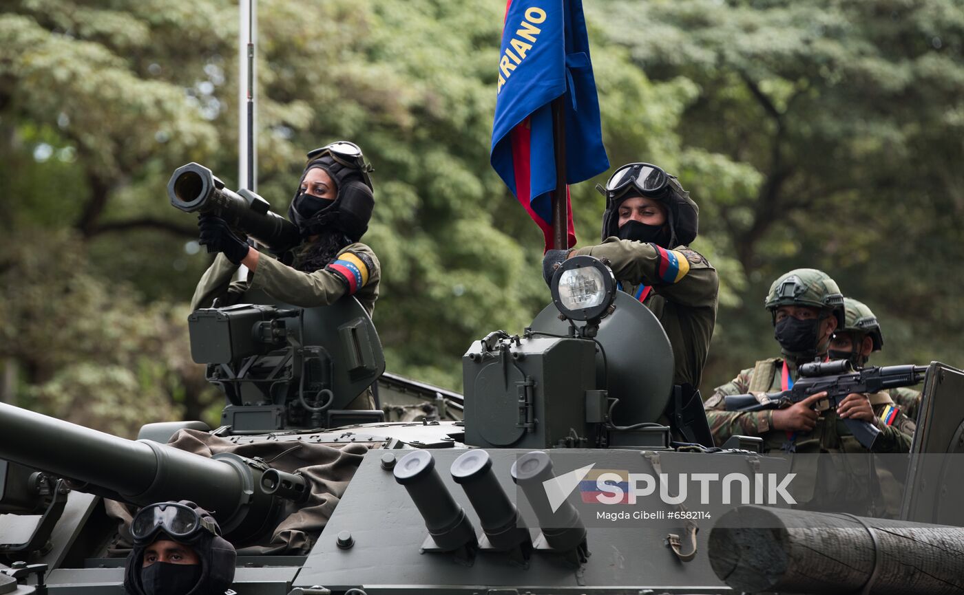 Venezuela Carabobo Battle Bicentennial Parade Rehearsal