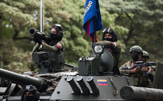 Venezuela Carabobo Battle Bicentennial Parade Rehearsal