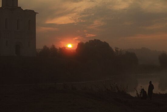 Sunrise over Nerl River