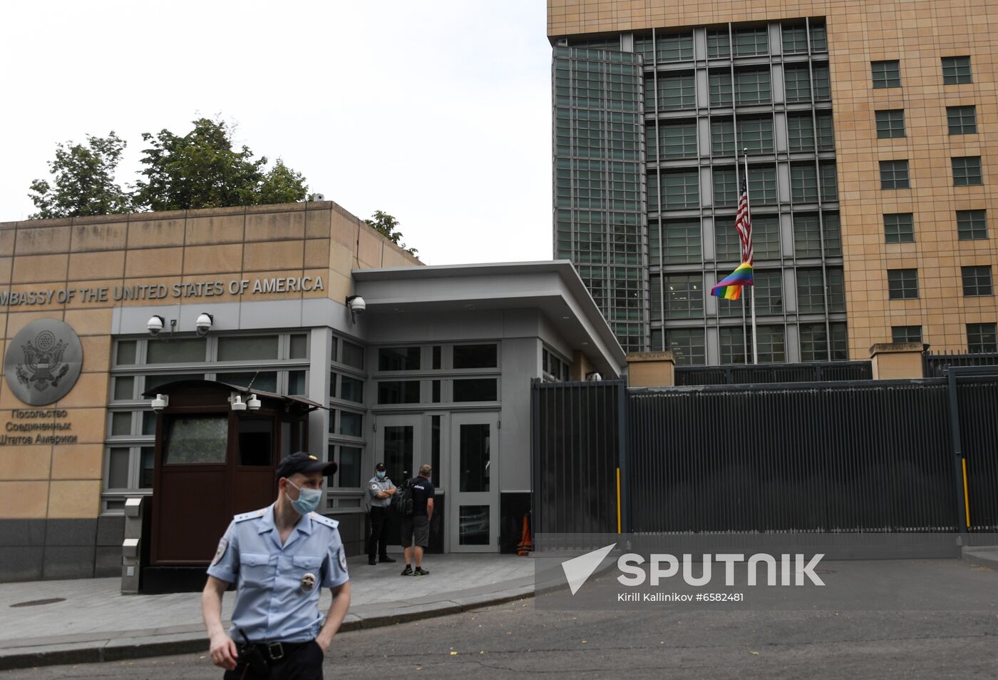 Russia US Embassy LGBT Flag