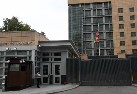 Russia US Embassy LGBT Flag