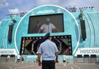 A police officer is seen at the Euro 2020 fan zone in Luzhniki in Moscow, Russia. The UEFA Euro 2020 fan zone has been opened only for those who can provide QR codes for verifying citizens' COVID-19 status, including vaccination history and PCR results, amid a sharp rise in new coronavirus cases in Moscow region. Location: Russia, Moscow. Author: Pavel Bednyakov/Sputnik. Russia Soccer Euro 2020 Coronavirus Restrictions