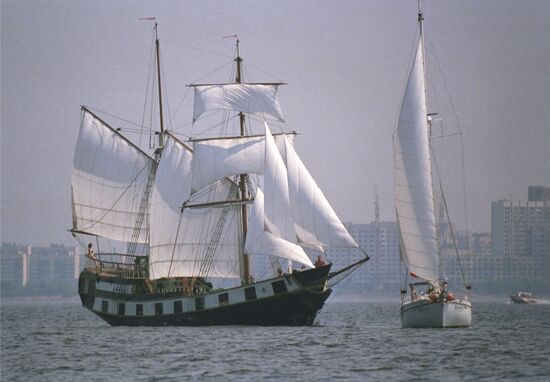 Parus 88 world cruise on Baltic Sea
