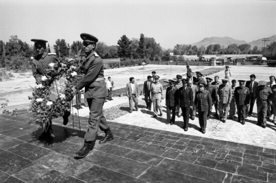 Soyuz TM-6 crew visits Afghanistan