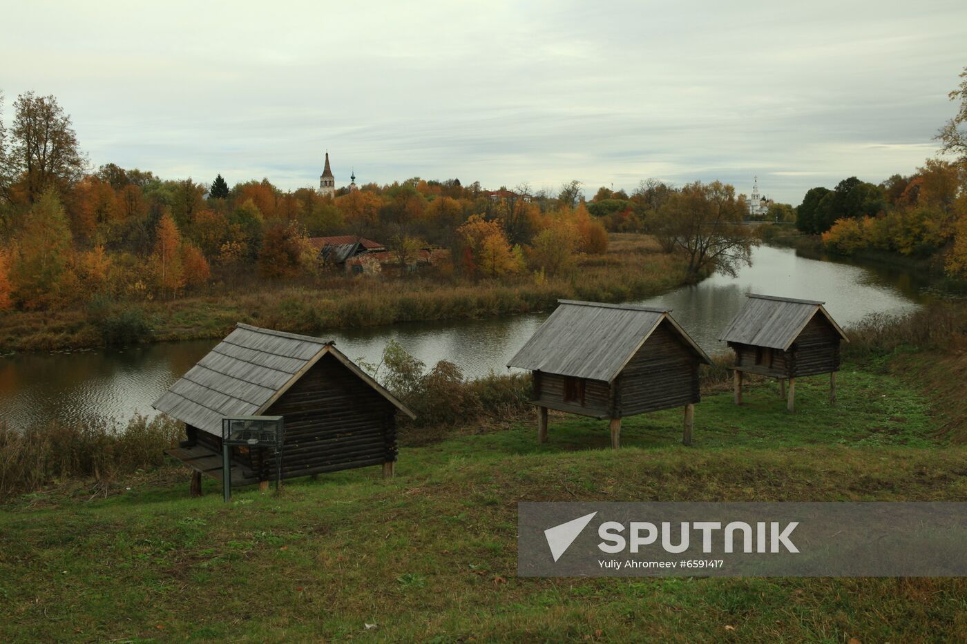 Suzdal. Granaries on piles
