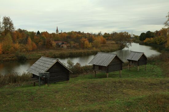Suzdal. Granaries on piles