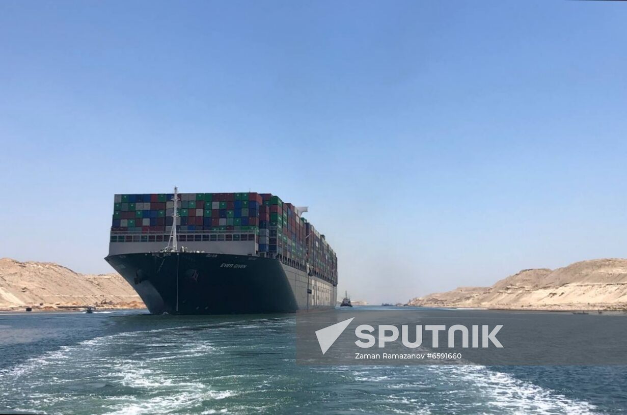 Egypt Suez Canal Traffic Blockade