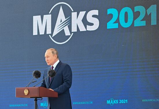 Russia Putin MAKS Airshow Opening