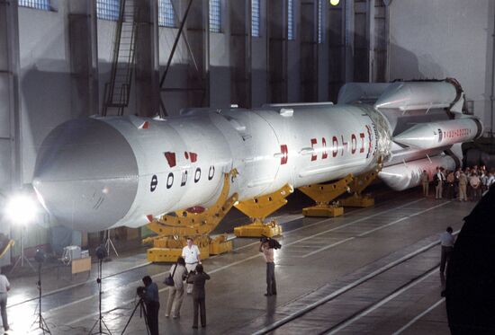 Proton-K launch vehicle with Phobos-2 spacecraft
