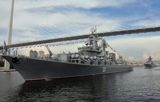 Russia Vladivostok Navy Day Parade Rehearsal