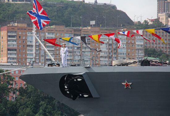 Russia Vladivostok Navy Day Parade Rehearsal