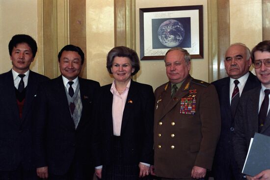 Mongolian cosmonaut Jugderdemidiin Gurragchaa in Moscow