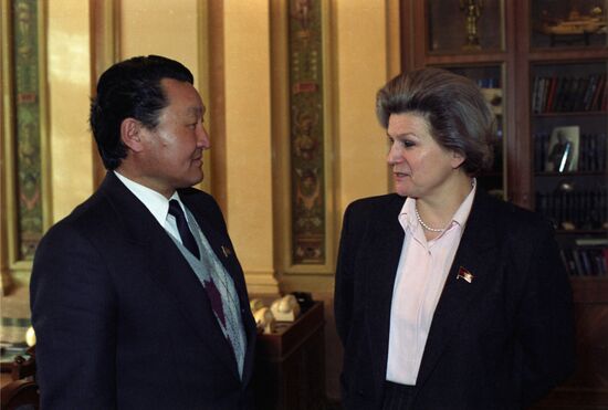 Mongolian cosmonaut Jugderdemidiin Gurragchaa in Moscow