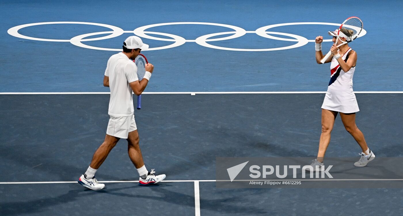 Japan Olympics 2020 Tennis Mixed Doubles Vesnina/Karatsev - Stojanovic/Djokovic