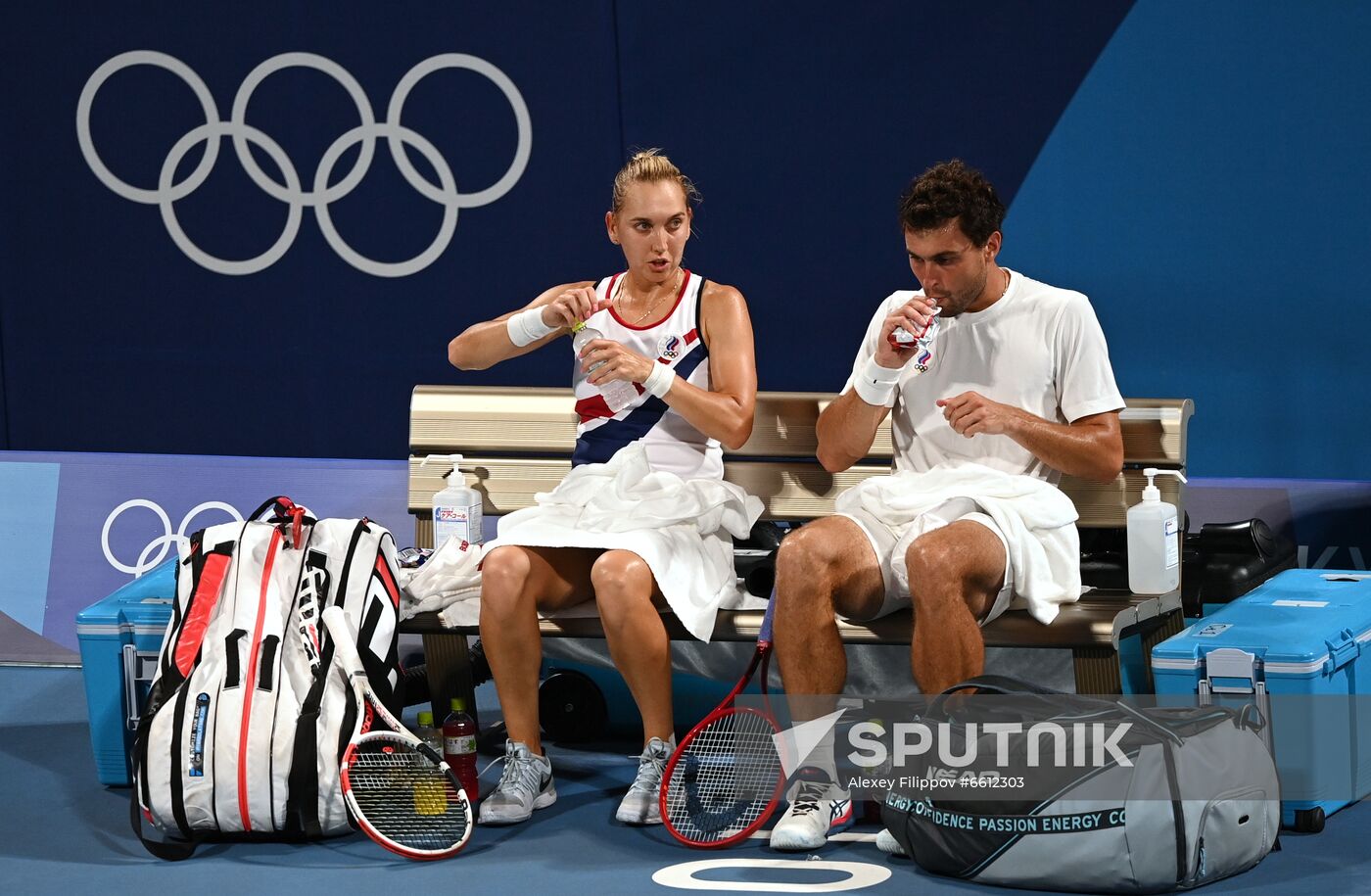 Japan Olympics 2020 Tennis Mixed Doubles Vesnina/Karatsev - Stojanovic/Djokovic