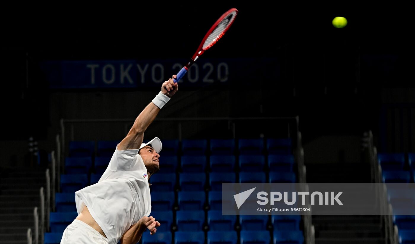 Japan Olympics 2020 Tennis Mixed Doubles Vesnina/Karatsev - Stojanovic/Djokovic