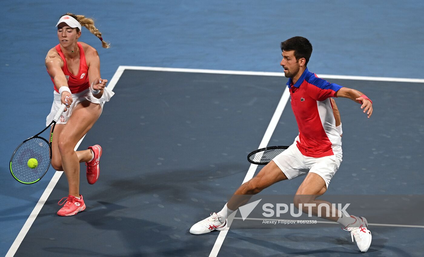 Japan Olympics 2020 Tennis Mixed Doubles Vesnina/Karatsev - Stojanovic/Djokovic