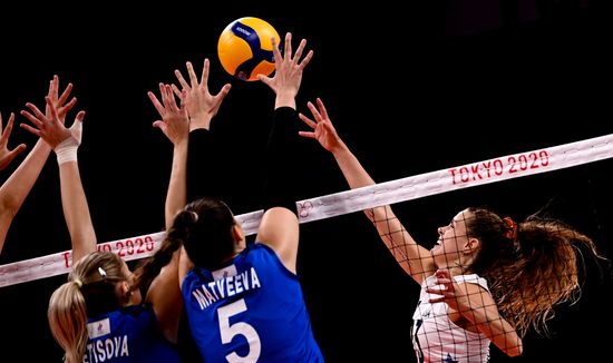 Japan Olympics 2020 Volleyball Women US - ROC