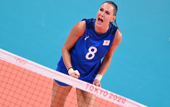 Japan Olympics 2020 Volleyball Women US - ROC