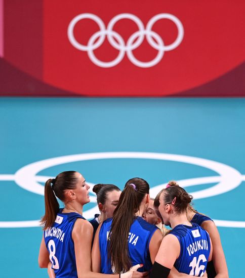 Japan Olympics 2020 Volleyball Women US - ROC