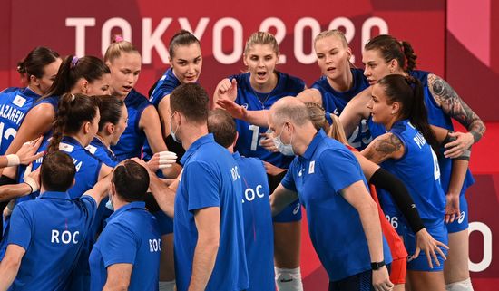 Japan Olympics 2020 Volleyball Women US - ROC