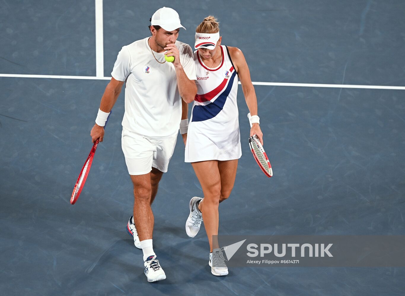 Japan Olympics 2020 Tennis Mixed Doubles Pavlyuchenkova/Rublev - Vesnina/Karatsev